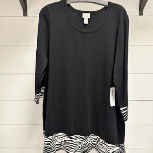 Chico's Black and White Sweater